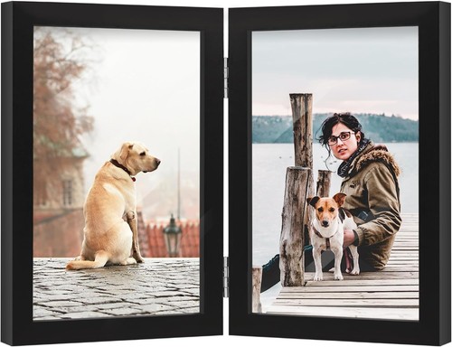 4x6 double picture - frame, black