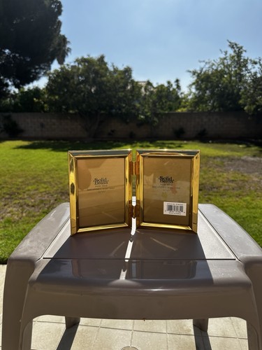 Solid brass double picture - brass,