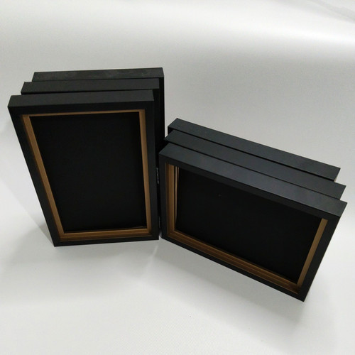 Wooden black and gold trim - gold,