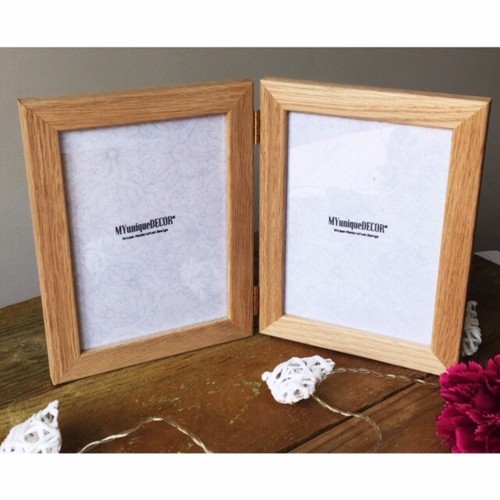 Solid oak double hinged photo - hinged,