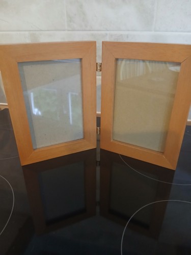 Vintage wood double photo - vintage,