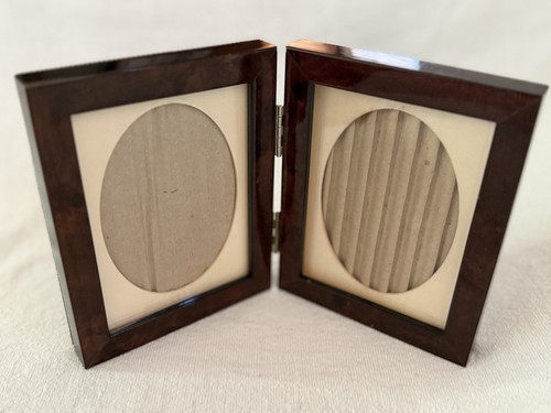 Vtg wood double oval hinged - vtg,