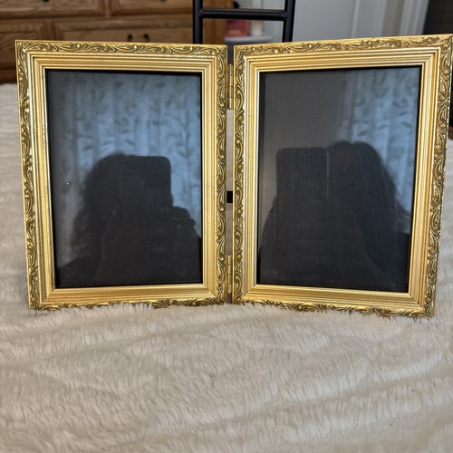 Vintage hinged double photo - hinged,