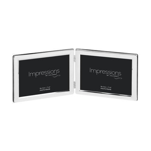 Plated double frame 5 x7 - s/plated, 5"x7"