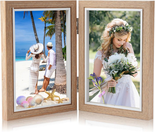 Double photo frame 6x4 hinged - double,