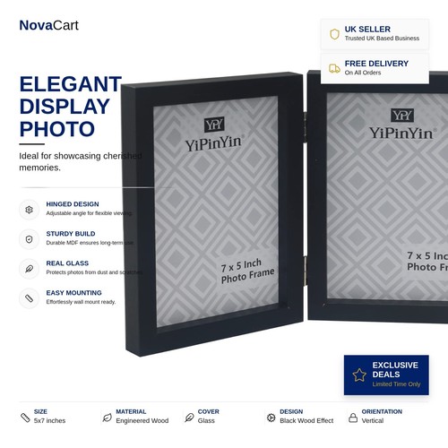 Black 5x7 photo frame - photo,