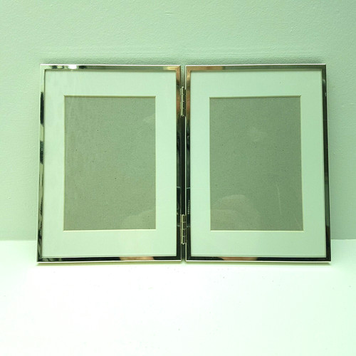 Silver tone hinged double - hinged,