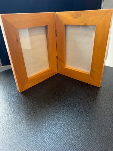 Folding double wooden photo - wooden,