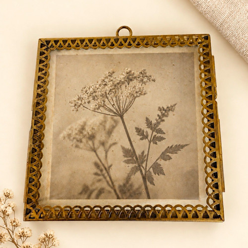 Vintage brass glass - glass, folding