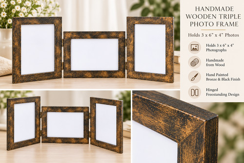 Handmade wooden triple - triple, photo