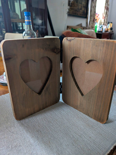 Double wooden hinged photo - double,