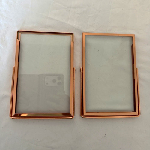 Rose gold metal double photo - gold,
