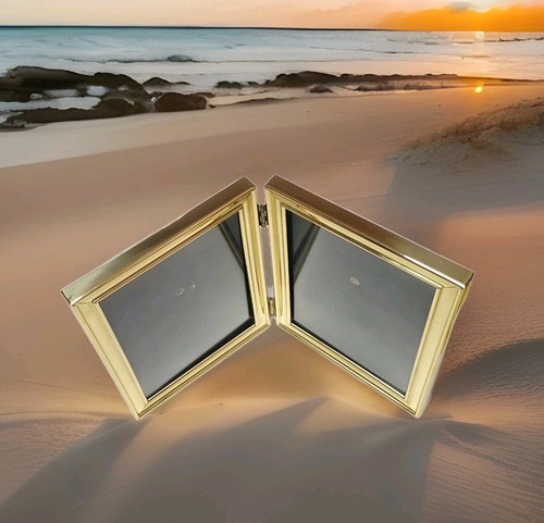 Brass fold double photo - double,